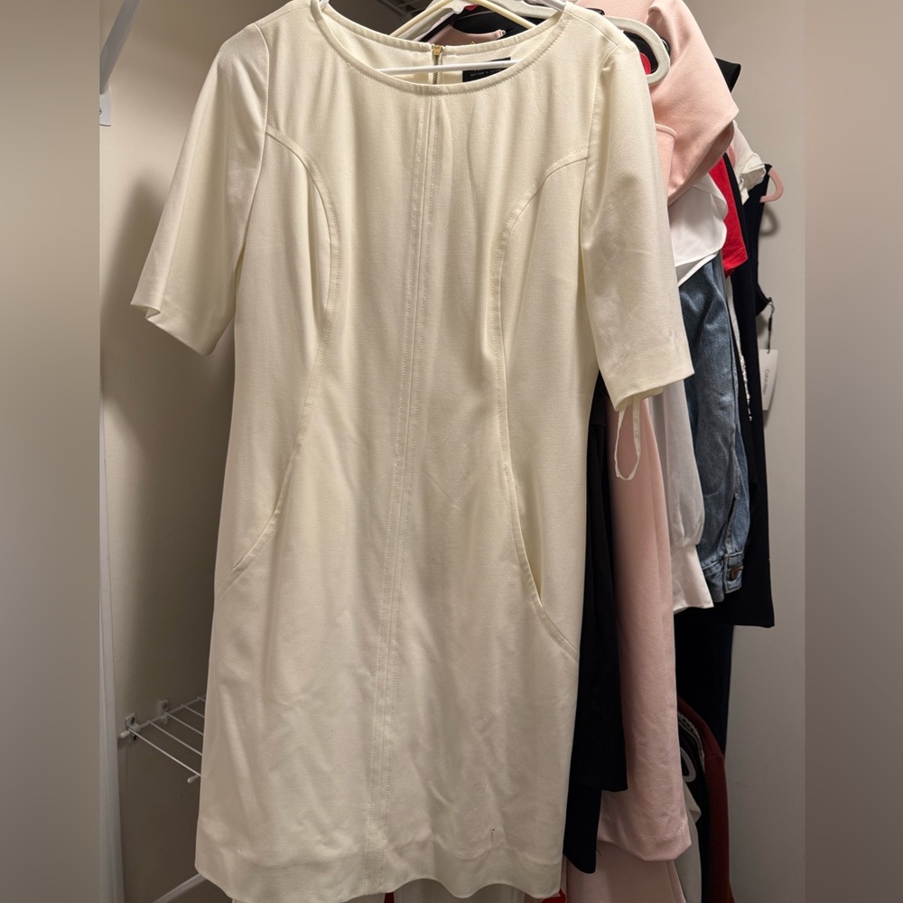 Tahari Elegant Cream Dress